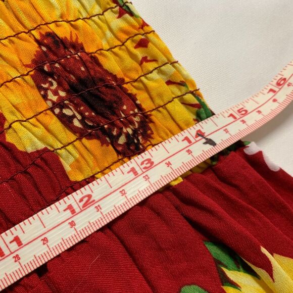 J&W Women’s Cute Sleeveless Red Sunflowers Dress, fit & flare MIDI DRESS size XL - Picture 11 of 13
